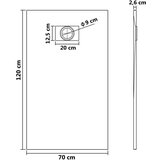 vidaXL Kad za tuš SMC siva 120x70 cm | Shoptok.si