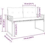  Drvena klupska klupa s jastukom Tirkizna 114 x 55 x 77 cm | shoptok.hr