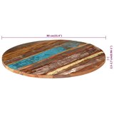  Okrugla stolna ploča 80 cm 25 - 27 mm masivno obnovljeno drvo | shoptok.hr