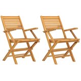  Sklopive vrtne stolice 2 kom 55x62x90 cm od masivne tikovine | shoptok.hr