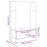 vidaXL Konzola za odjeću s policama od artizanskog hrasta 100x44x160 cm Cijene