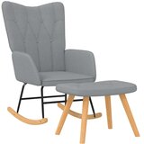  Stolica za ljuljanje s osloncem za noge svjetlosiva od tkanine | shoptok.hr