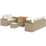 vidaXL Vrtna sedežna garnitura 8 pcs Bež in smetanova Poliratan, (5000133472) | Shoptok.si