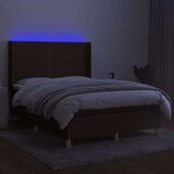  Box spring s madracem LED tamnosmeđi 140x200 cm tkanina | shoptok.hr