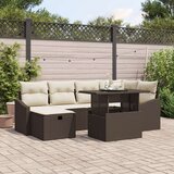 vidaXL set od 7 vrtnih sofa s jastučićima smeđa poli ratan | shoptok.hr
