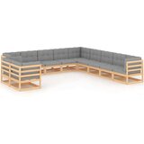 Sedežna garnitura 11-delna z blazinami trdna borovina | Shoptok.si