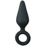 EasyToys Pointy Plug - analni dildo z obročem za oprijem - srednji (črn) | Shoptok.si