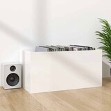  Kutija za pohranu vinilnih ploča sjajna bijela 71x34x36 cm drvo | shoptok.hr