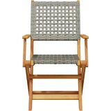  3-dijelni bistro set od poliratana i masivnog drva sivi Siva 70 x 75 cm | shoptok.hr