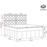  LED okvir za krevet s madracem Tamnosiva 140 x 190 cm Tkanina - Tamnosiva 140 x 190 cm Dizajn s rombovima | shoptok.hr