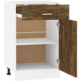 vidaXL Spodnja omarica dimljeni hrast 50x46x81,5 cm inženirski les | Shoptok.si