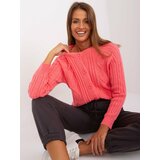 Fashion Hunters Women's coral cardigan with cables Cene