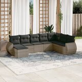 Maison Chic Seti vrtnega pohištva - Vrtna garnitura - Vrtni pohištvo set 8-delna z blazinami siv poli ratan, (21800074) | Shoptok.si