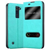 Cadorabo Ohišje, združljivo z LG K8 2016 v mint turquoise - Zaščitni ovitek z magnetnim zapiranjem, stoječo funkcijo in 2 okencema za gledanje, (20551515) | Shoptok.si