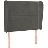  Uzglavlje s ušima tamnosivo 83 x 23 x 118/128 cm baršunasto | shoptok.hr