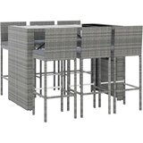  Barska garnitura z blazinami 7-delna siv poli ratan | Shoptok.si