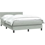 vidaXL Box Spring postelja z vzmetnico svetlo siva 160x220 cm žametna | Shoptok.si