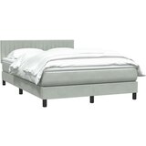 vidaXL Krevet s oprugama i madracem svjetlosivi 160x220 cm baršunasti | shoptok.hr
