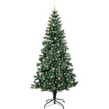 vidaXL Umjetna preddekorirana božićna jelka Zelena 240cm PVC in kovina | Shoptok.si