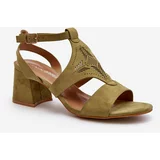 Kesi Green low-heeled sandals Eleriva