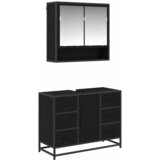  Set namještaja za kupaonicu 2 kom. Crni hrast 80 x 33 x 60 cm | Shoptok.si