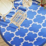 Vanjski tepih plavi Ø 200 cm PP | shoptok.hr