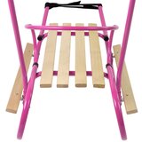 Lean_Toys Otroške kovinske sani z naslonom za potiskanje roza | Shoptok.si