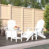 vidaXL vrtna stola adirondack s stolčkom za noge in mizico hdpe bela | Shoptok.si