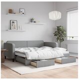 vidaXL Dnevni krevet na razvlačenje svjetlosivi 90 x 200 cm od tkanine | shoptok.hr