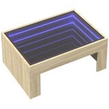  Stolić s beskonačnim LED svjetlima boja hrasta 70x50x30 cm | shoptok.hr