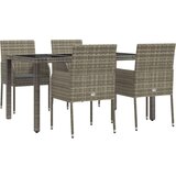  5-dijelni vrtni blagovaonski set sivi od poliratana | shoptok.hr