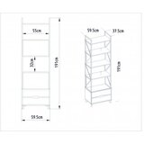 Hanah home Frida 60 cm bijela polica za knjige 59,3x191x35,2 cm, bijela | Eponuda.ba