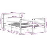 vidaXL Knjižna postelja brez ležišča bela 140x190 cm trdna borovina | Shoptok.si