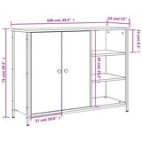 vidaXL Komoda crna 100x33x75 cm od konstruiranog drva | shoptok.hr