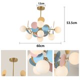  Brilagi - Luster na štangu BALMO 8xG9/9W/230V prečnik 60 cm zlatna/plava/ružičasta | Eponuda.com