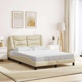  Okvir za krevet s uzglavljem krem 120x200 cm od tkanine | shoptok.hr