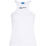 Karl Lagerfeld jeans Top temno zelena / bela | Shoptok.si
