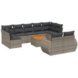  10-dijelni set vrtnih sofa od poliratana s jastucima sivi | shoptok.hr