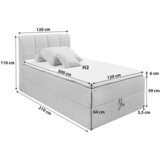 MID.YOU POSTELJA BOXSPRING 120 cm x 200 cm , tekstil antracit | Shoptok.si