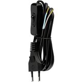 REV Kabel Euro plastični H03VVH2 2x0\,75² s stikalom 2m črn 0505681555 tok priključni kabel črna 2 m, (20519252) | Shoptok.si