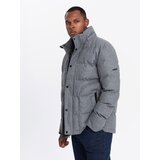 Ombre Men's lightweight jacket with mesh lining and hood - grey | shoptok.hr