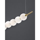 Nova Luce Bela/v zlati barvi kovinska LED zatemnitvena viseča svetilka s steklenim senčilom Perla – | Shoptok.si