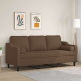 vidaXL Trosjed s ukrasnim jastucima smeđi 180 cm od tkanine | shoptok.hr