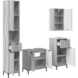 vidaXL Set namještaja za kupaonicu Siva Sonoma Inženjersko drvo, Metal | shoptok.hr