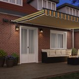  Skrovita tenda S LED lampica Zelena i žuta 500 ×300 cm tkanina | shoptok.hr