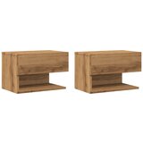 vidaXL Stenska nočna omarica 2 kosa artisan hrast | Shoptok.si
