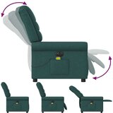 vidaXL Električni masažni naslonjač od tkanine tamnozeleni | shoptok.hr