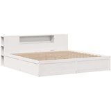 vidaXL Posteljni okvir brez vzmetnice bel 200x200 cm trdna borovina | Shoptok.si