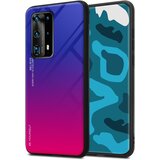Cadorabo Ohišje, združljiv s Huawei v vijolični - rdeči - dvobarvni zaščitni pokrov iz silikona TPU in hrbta iz kaljenega stekla, (20572512) | Shoptok.si