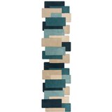 Flair Rugs Modro-bež volneni tekač 230x60 cm Abstract Collage - Flair Rugs Cene